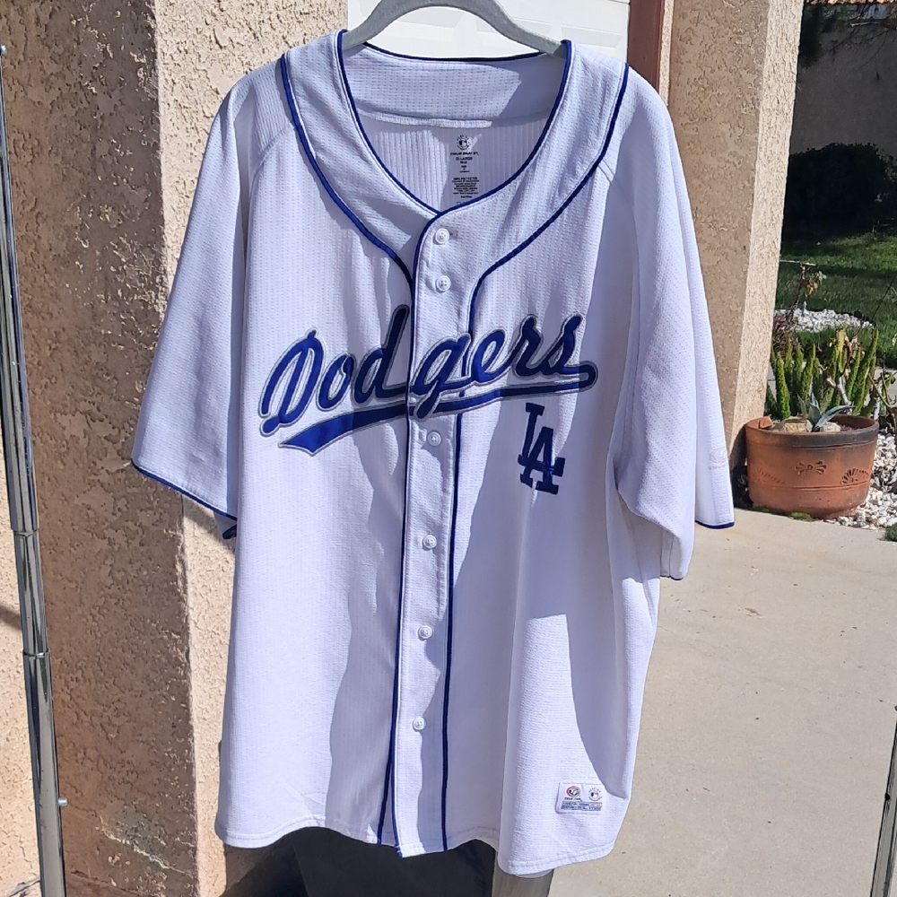 Men's Dodgers Baseball Jersey - White and Blue